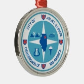 Vlag van Joliet (Illinois) Metalen Ornament (Rechts)