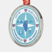 Vlag van Joliet (Illinois) Metalen Ornament (Links)