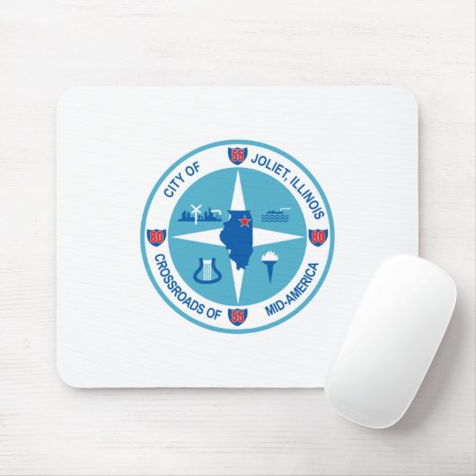 Vlag van Joliet (Illinois) Muismat (Met muis)