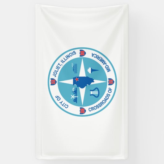 Vlag van Joliet (Illinois) Spandoek (Verticaal)