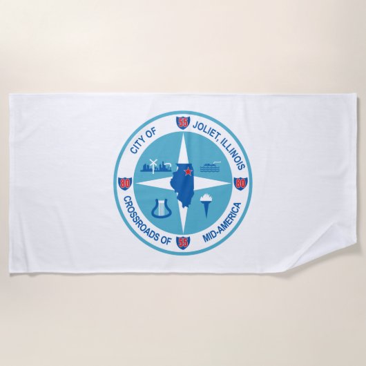 Vlag van Joliet (Illinois) Strandlaken (Voorkant)