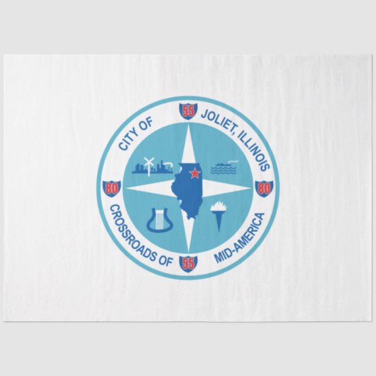 Vlag van Joliet (Illinois) Tissuepapier (Voorkant)