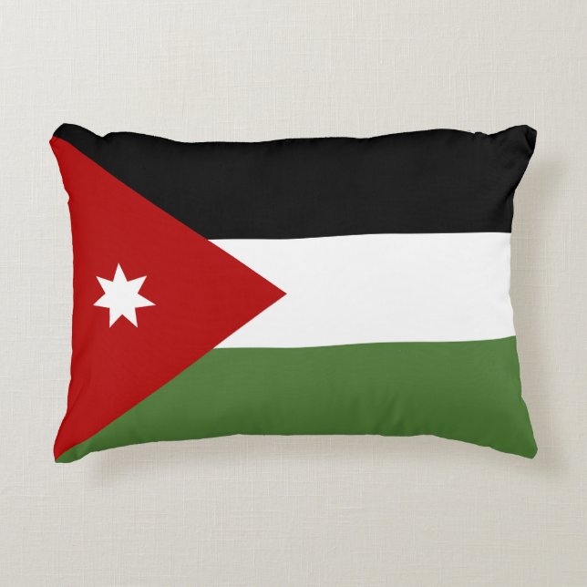 Vlag van Jordanië Accent Kussen (Voorkant)