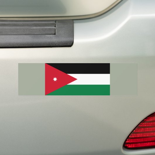 Vlag van Jordanië Bumpersticker (Op auto)