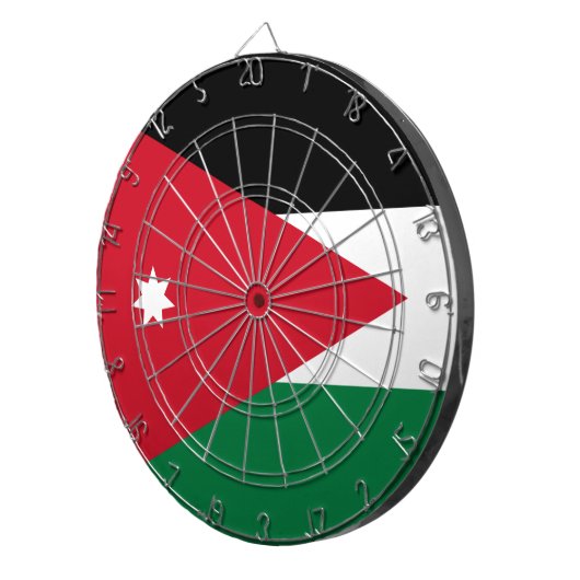 Vlag van Jordanië Dartbord (Voorkant Rechts)