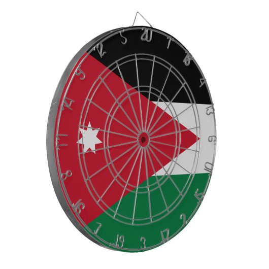 Vlag van Jordanië Dartbord (Voorkant Links)