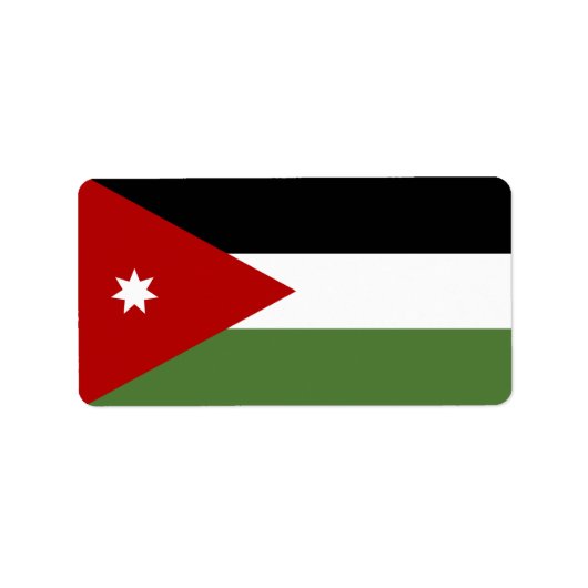 Vlag van Jordanië Etiket (Voorkant)