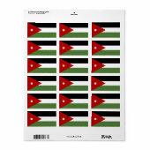 Vlag van Jordanië Etiket (Full Sheet)