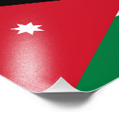 Vlag van Jordanië Foto Afdruk (Hoek)