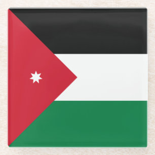 Vlag van Jordanië Glazen Onderzetter