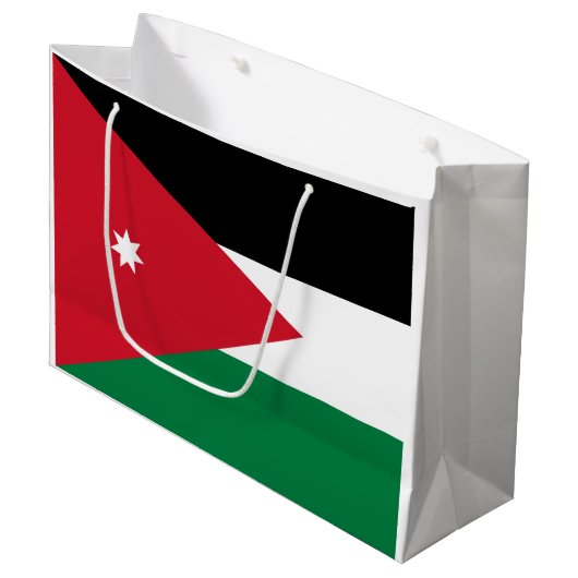 Vlag van Jordanië Groot Cadeauzakje (Voorkant Gekanteld)
