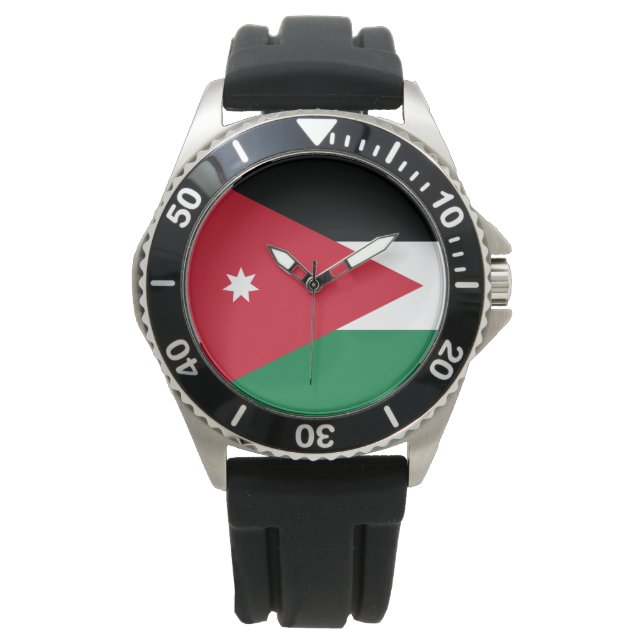 Vlag van Jordanië Horloge (Voorkant)