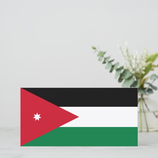 Vlag van Jordanië Kaart (Staand voorkant)