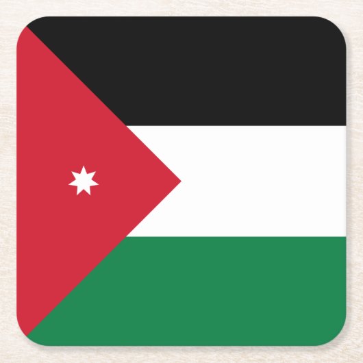 Vlag van Jordanië Kartonnen Onderzetters (Voorkant)