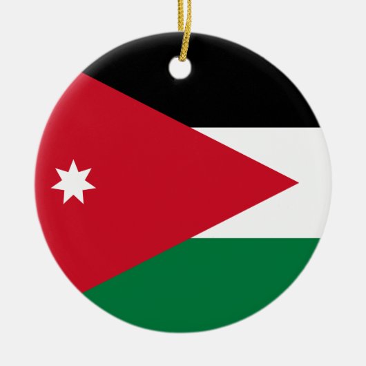 Vlag van Jordanië Keramisch Ornament (Voorkant)