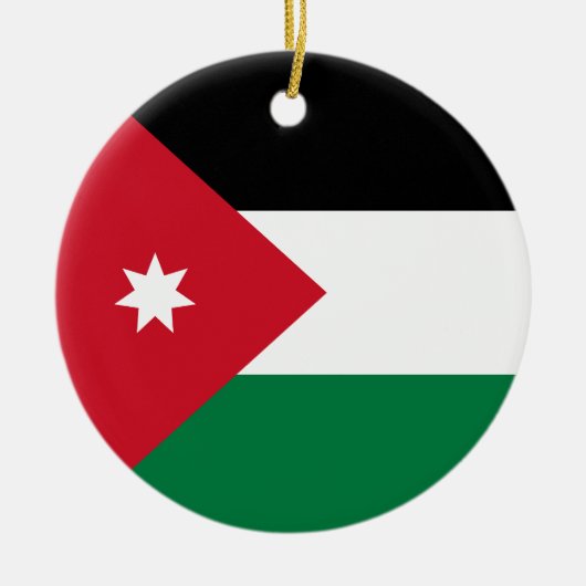 Vlag van Jordanië Keramisch Ornament (Voorkant)