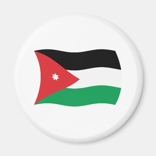 Vlag van Jordanië magneet (Voorkant)