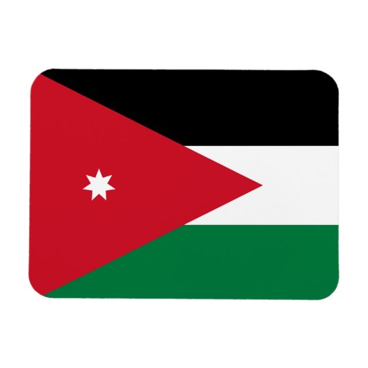 Vlag van Jordanië Magneet (Horizontaal)