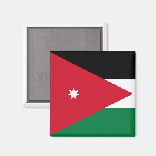 Vlag van Jordanië Magneet (Voorkant / Achterkant)