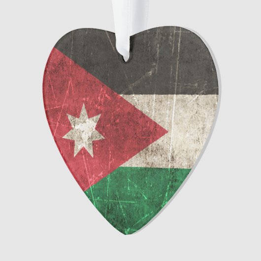  vlag van Jordanië met ouderdom en kraakbedekking Ornament (voorkant)