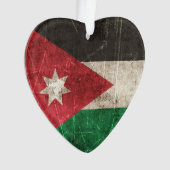  vlag van Jordanië met ouderdom en kraakbedekking Ornament (voorkant)