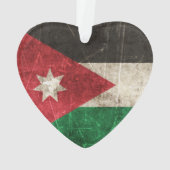  vlag van Jordanië met ouderdom en kraakbedekking Ornament (achterkant)