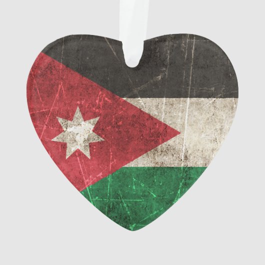  vlag van Jordanië met ouderdom en kraakbedekking Ornament (achterkant)