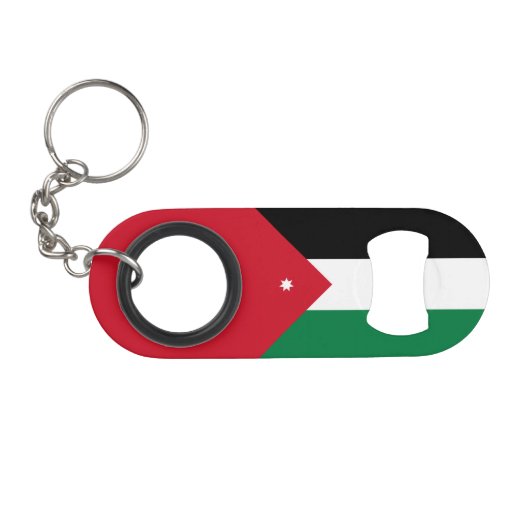 Vlag van Jordanië Mini Flessenopener (Voorkant (Horizontaal))