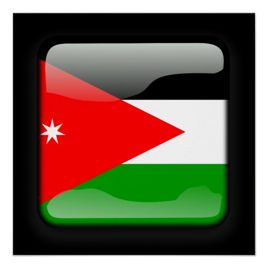 Vlag van Jordanië Poster (Voorkant)