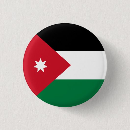 Vlag van Jordanië Ronde Button 3,2 Cm (Voorkant)