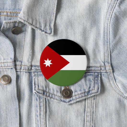 Vlag van Jordanië Ronde Button 7,6 Cm (In situ)