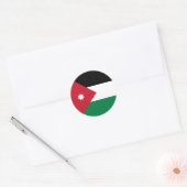 Vlag van Jordanië Ronde Sticker (Envelop)