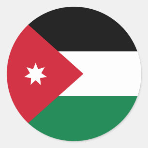 Vlag van Jordanië Ronde Sticker