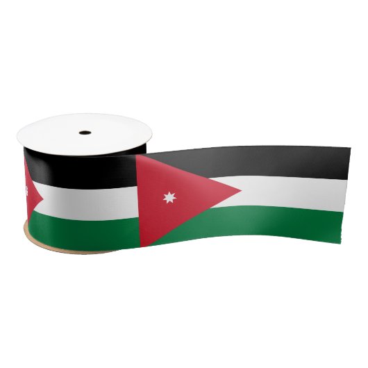 Vlag van Jordanië Satijnen Lint (Spoel)