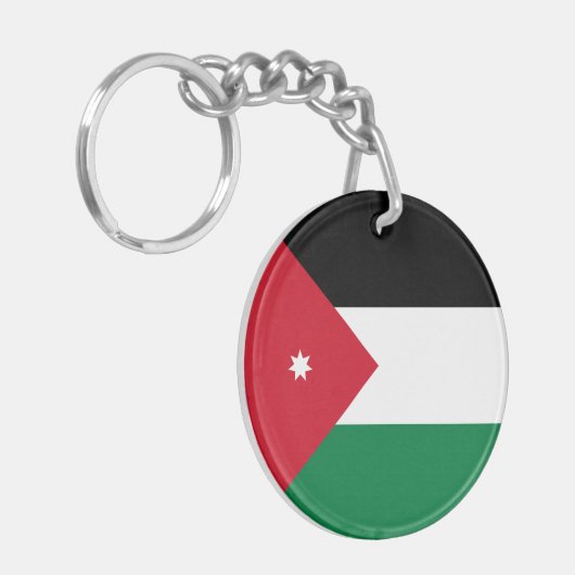 Vlag van Jordanië Sleutelhanger (Voorkant Links)