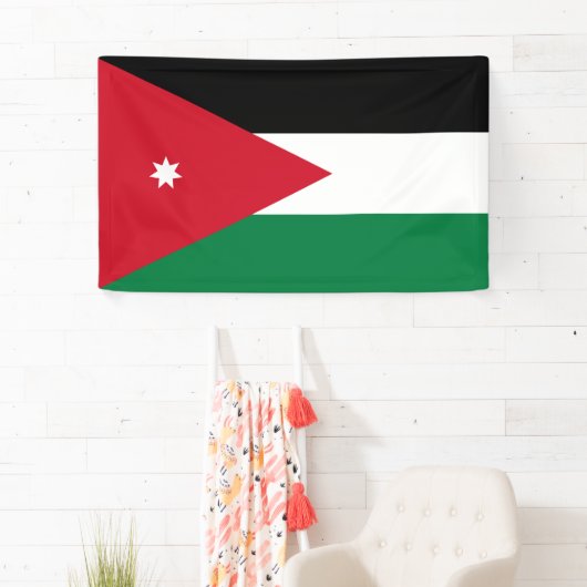 Vlag van Jordanië Spandoek (Insitu)