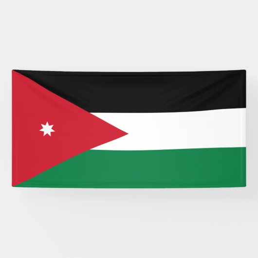 Vlag van Jordanië Spandoek (Horizontaal)