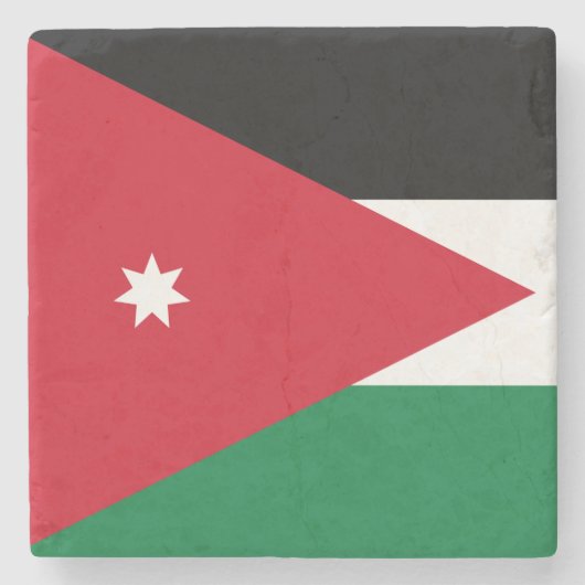 Vlag van Jordanië Stenen Onderzetter (Voorkant)