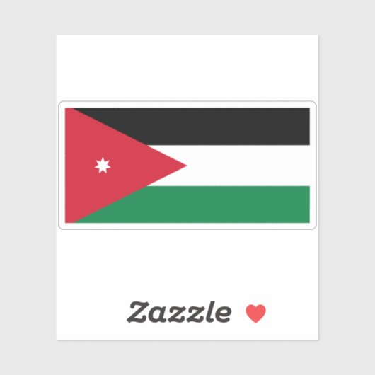 Vlag van Jordanië Sticker (Vel)