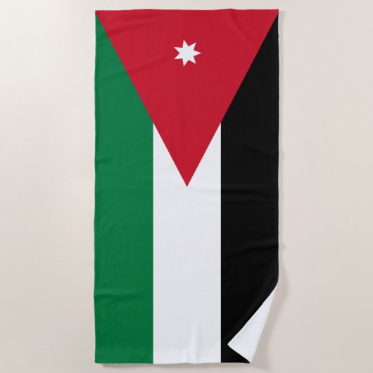 Vlag van Jordanië Strandlaken (Voorkant)