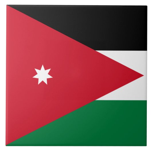 Vlag van Jordanië Tegeltje (Voorkant)