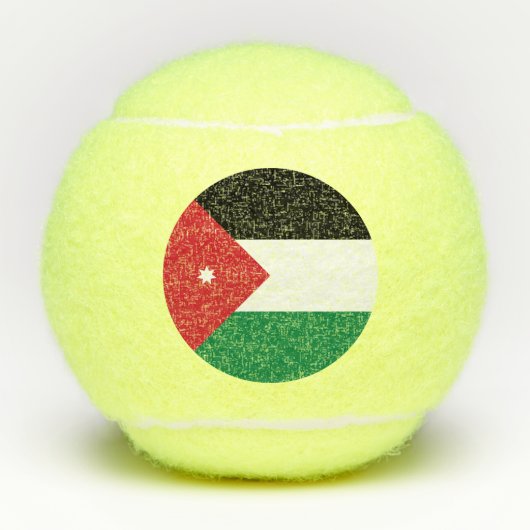 Vlag van Jordanië Tennisballen (Voorkant)