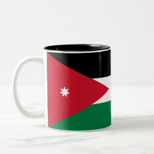 Vlag van Jordanië Tweekleurige Koffiemok