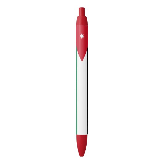 Vlag van Jordanië Zwarte Inkt Pen (Voorkant Verticaal)