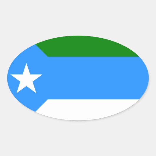 Vlag van Jubaland, Somalië Ovale Sticker (Voorkant)
