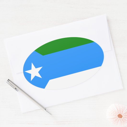 Vlag van Jubaland, Somalië Ovale Sticker (Envelop)