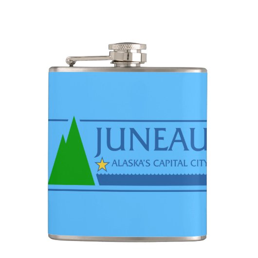 Vlag van Juneau, Alaska Fles Heupfles (Voorkant)