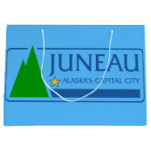 Vlag van Juneau, Alaska Large Gift Bag Groot Cadeauzakje (Voorkant)