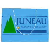 Vlag van Juneau, Alaska Large Gift Bag Groot Cadeauzakje (Achterkant)