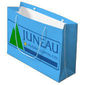 Vlag van Juneau, Alaska Large Gift Bag Groot Cadeauzakje (Voorkant Gekanteld)